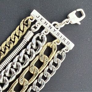 Jenny Bird Austin Cuff Silver and Gold Chain Bracelet